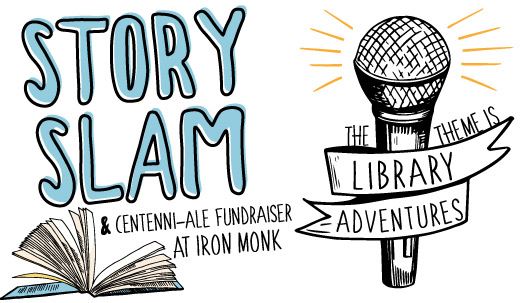 Iron Monk StorySlam and fundraiser graphic