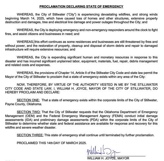Proclamation - State of Emergency