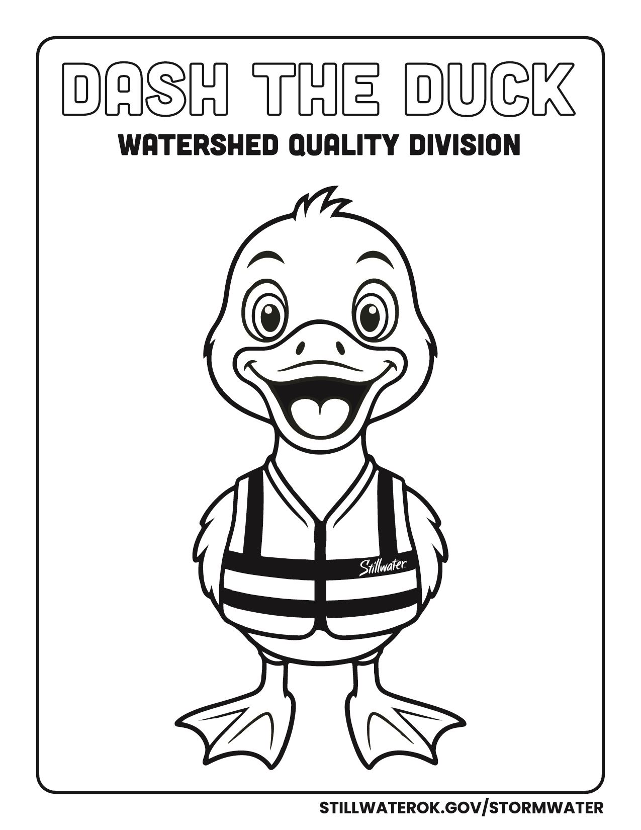 Dash the Duck Coloring Page 2