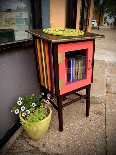 Good Little Library, located at 106 1/2 10th St, Stillwater, OK