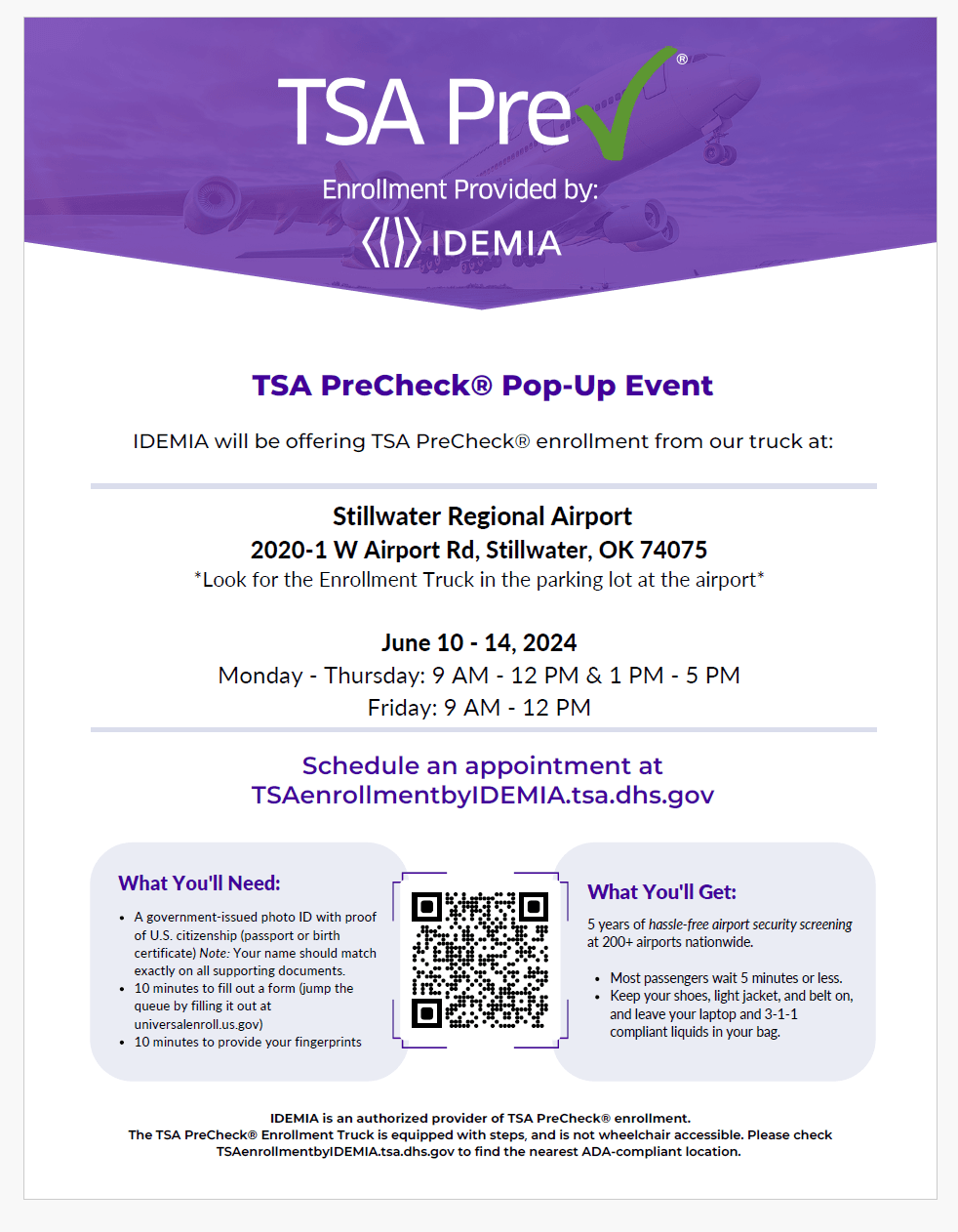 Stillwater Regional Airport - TSA PreCheck